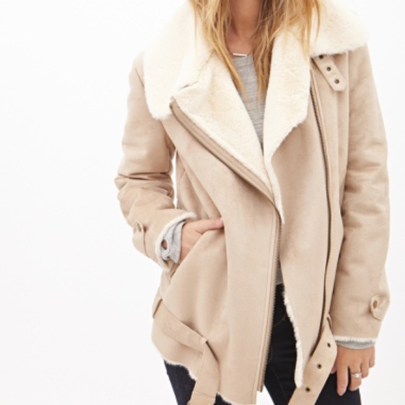 Forever 21 Jackets & Blazers - Forever 21 Faux Suede Winter Bomber  Moto Jacket